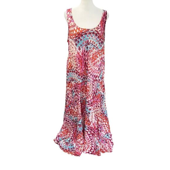 Sundance 100% Silk Maxi Dress Multicolor Print Women’s Size XL - Picture 2 of 7